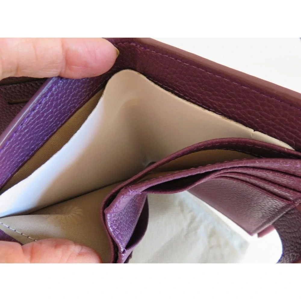 Best Wishes For You Women's Wallet‎ Purple Faux Leather Bifold NEW